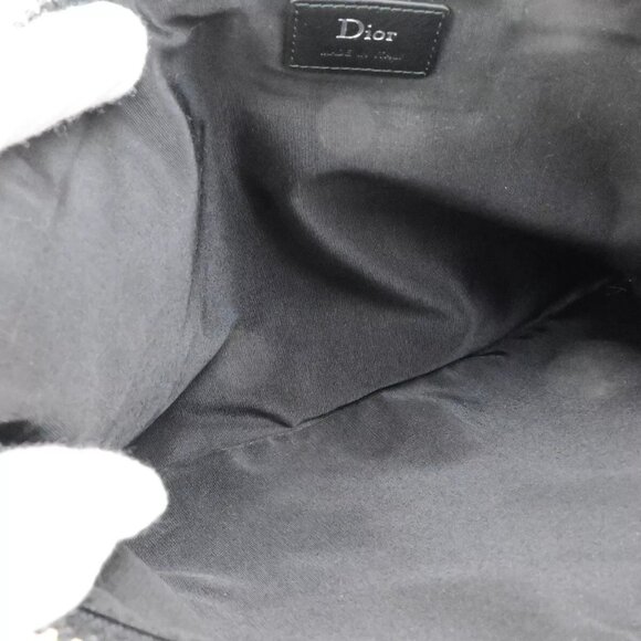 DIOR HOMME Logo Francois Bard Clutch Hand Bag Nylon Leather Black - Picture 5 of 15